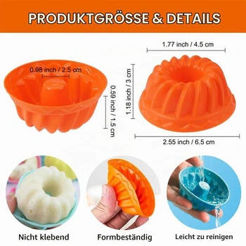 24dielna sada mini silikónových foriem na bábovkové torty, opakovane použiteľná forma na pečenie