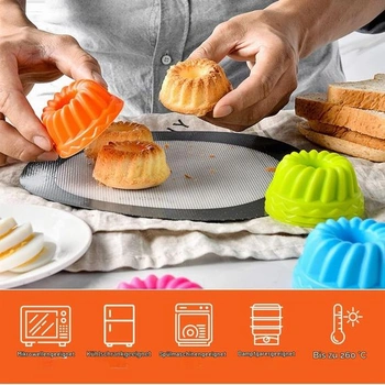 24dielna sada mini silikónových foriem na bábovkové torty, opakovane použiteľná forma na pečenie