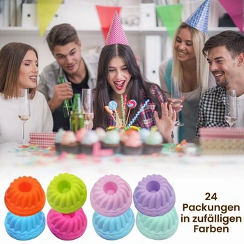 24dielna sada mini silikónových foriem na bábovkové torty, opakovane použiteľná forma na pečenie