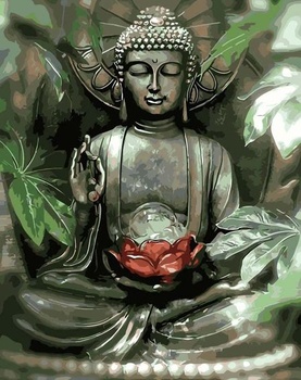 Meecaa maľovanie podľa čísel, sada Budha Lotus pre dospelých, začiatočníkov, olejomaľba, 40,6 x 50,8 cm