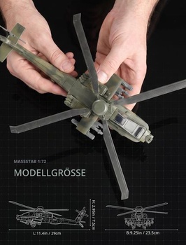 SEBUNAS 1:72 AH-64 Apache vrtuľník hračka vojenská rýchlostavebná sada 11.AH-64
