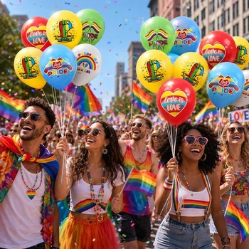 Súprava dekoračných balónikov s motívom hrdosti, 15 dúhových balónikov, 12-palcové dekoračné balóniky LGBTQ,