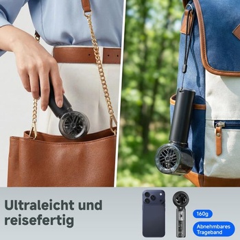 Ručný ventilátor COKUNST s vodou, 3000 mAh, dobíjací, prenosný, čierny