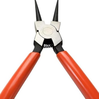 Oranžovočervené kliešte na poistné krúžky Heavy Duty extra dlhé 17,8 cm, kliešte na poistné