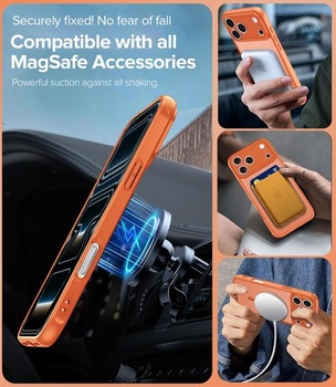 Matně oranžový magnetický kryt ivoler pro iPhone 17 Pro Max, kompatibilní s MagSafe, [ochrana proti