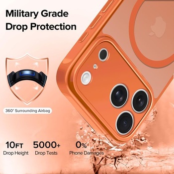 Matne oranžový magnetický kryt ivoler pre iPhone 17 Pro Max, kompatibilný s MagSafe, [ochrana proti