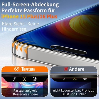 Tentoki 2dílné tvrzené sklo pro iPhone 15 Plus / 16 Plus