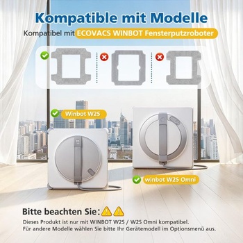 12 čistiacich obrúskov pre robotické umývačky okien Ecovacs Winbot W2S / W2S Omni, čistiaca handrička pre