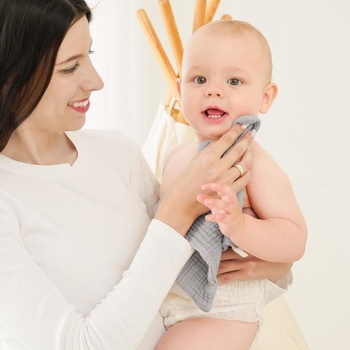 Bearmoss 10dielne detské mušelínové obrúsky, 100% bavlna, mäkké obrúsky proti krknutiu, priedušné a