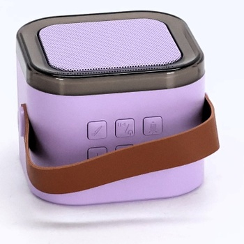 Mini karaoke systém s 2 bezdrôtovými mikrofónmi, LED svetlami, vokálnymi efektmi, prenosným spievajúcim