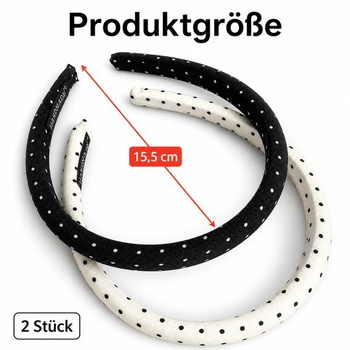Cosiesnest 2dielna sada bodkovaných čeleniek, elegantná čiernobiela čelenka pre ženy, 1,5 cm široká