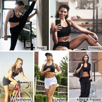 Dámska športová podprsenka, vysoká opora, push-up podprsenka na jogu, bez kostíc, veľkosť M, 2 ks