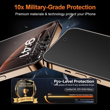 [2 ks] Matné tvrzené sklo na displej pro iPhone 16 Pro Max, ochrana proti otiskům prstů, matná