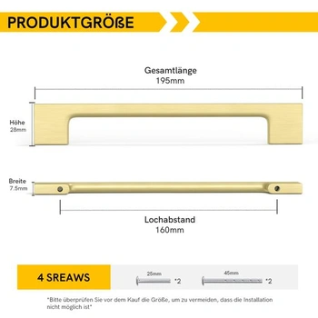 5dielne nábytkové úchytky Regy, kuchynské úchytky, zlaté, rozstup otvorov 160 mm, úchytky pre