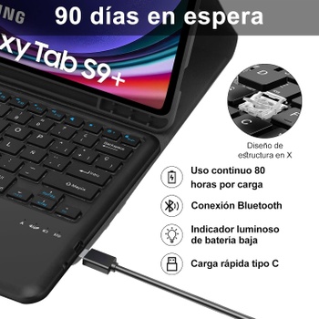 Klávesnice IVEOPPE Samsung Galaxy Tab S9 FE+