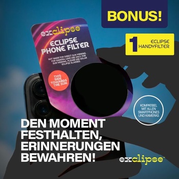 Sada 6 okuliarov Eclipse s filtrom pre smartphone – certifikácia ISO 12312-2, CE a UKCA, bezpečné