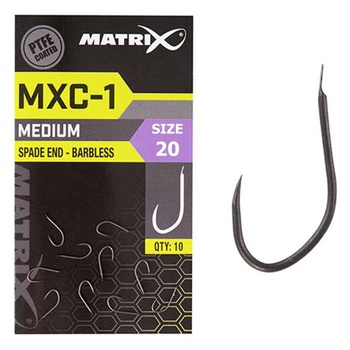 Háčiky bez protihrotu Matrix MXC-1 na pelety, kukuricu, larvy a mäso, veľkosť 20