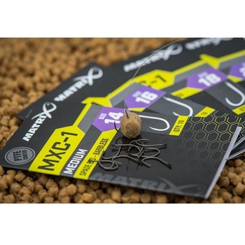 Háčiky bez protihrotu Matrix MXC-1 na pelety, kukuricu, larvy a mäso, veľkosť 20