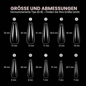 Makartt 500 ks dlhých baletiek, Coffin nails, celoplošné akrylové umelé nechty, veľkosť 10,