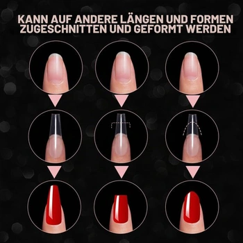 Makartt 500 ks dlouhých baletek, Coffin nails, celoplošné akrylové umělé nehty, velikost 10,