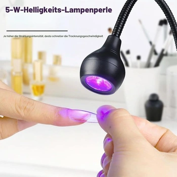 5W UV lampa na gélové nechty, USB mini malá UV lampa na nechty s bezpečnostnou sponou a 360-stupňovou