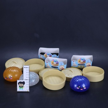 Knedľa Squishy, ​​4dielna sada trblietavých knedlí Squishy hračiek, antistresová loptičková hračka pre