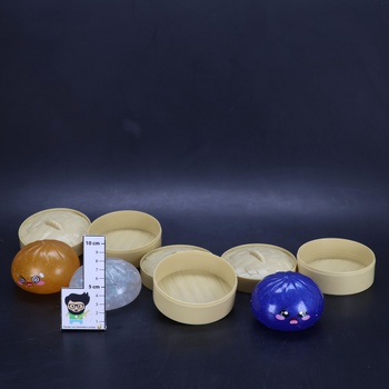 Knedľa Squishy, ​​4dielna sada trblietavých knedlí Squishy hračiek, antistresová loptičková hračka pre
