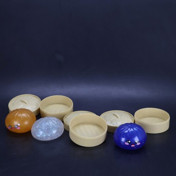 Knedľa Squishy, ​​4dielna sada trblietavých knedlí Squishy hračiek, antistresová loptičková hračka pre