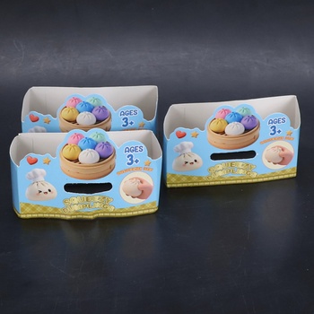 Knedľa Squishy, ​​4dielna sada trblietavých knedlí Squishy hračiek, antistresová loptičková hračka pre