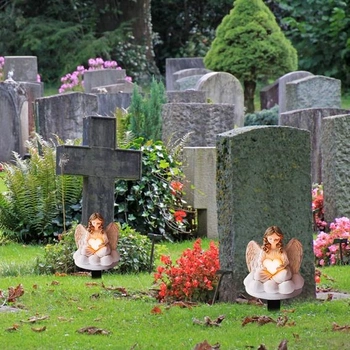 2D voděodolná náhrobní cedule, dekorace na hrob s motivem anděla z akrylu, dekorace na hrob,