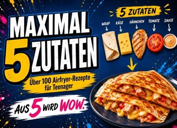 Kuchárka s 5 ingredienciami pre teenagerov z fritézy: Expresné. Chrumkavé. Žiadna kuchynská dráma.