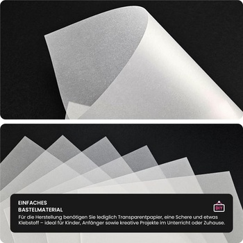 Netuno 100x Priehľadný papier biely štvorec 10x10 cm 93g Tlačiteľný biely 93g 10 x 10 cm