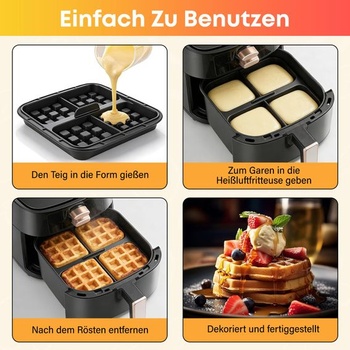 2dielna silikónová forma na vafle do fritézy Airfryer, príslušenstvo pre Ninja Airfryer AF400 451