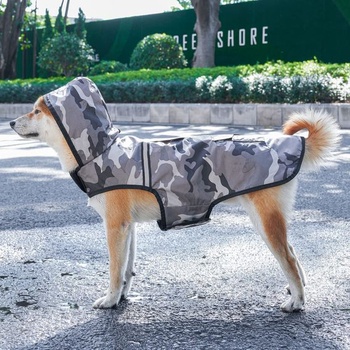 Reflexná nepremokavá bunda pre psov KoKoBin s kapucňou a otvorom za krkom. Super ľahká a priedušná
