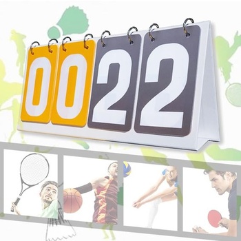 Voděodolná skládací sportovní výsledková tabule, přenosná výklopná 4místná výsledková tabule pro