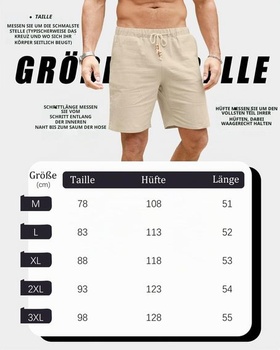 Pánske ľanové kraťasy LVCBL, ľahké letné kraťasy s vreckami, veľkosť 3XL, armádna zelená