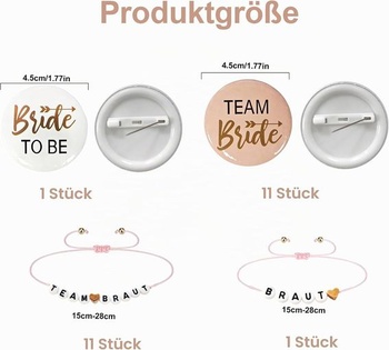 Sada 24 náramků na rozlučku se svobodou s knoflíky 
