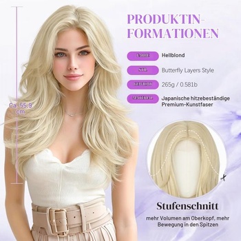 Dámska parochňa Sofeiyan 55 cm svetlý blond
