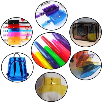 XHT 30 x 135 cm čirý PVC vinyl 0,4 mm neon jednobarevná voděodolná tkanina Super čirá zrcadlová