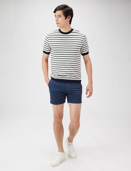 Pánske pohodlné strečové chino kraťasy Amazon Essentials bez skladov, 13 cm plátené, tmavo modré,