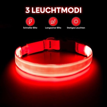 Illumifun LED obojek pro psy, dobíjecí, vodotěsný, svítivý obojek pro malé i velké psy, světla pro