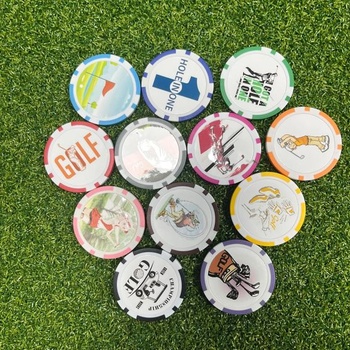 Značkovače golfových loptičiek, pokrové žetóny, 12 štýlov, zábavná kolekcia, sada značiek loptičiek pre mužov