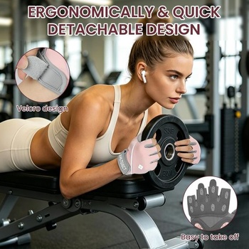 Fitness rukavice HOTUT, tréningové rukavice pre ženy aj mužov, ružové, M