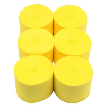 6 roliek krepového papiera s rozmermi 4,5 cm x 25 m, párty stuhy, závesné dekorácie na narodeninové