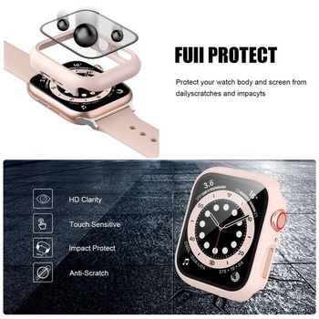 Puzdro JZK pre Apple Watch Series 9/Series 8/iWatch Series 7 41 mm, 2 kusy, s tvrdeným sklom,