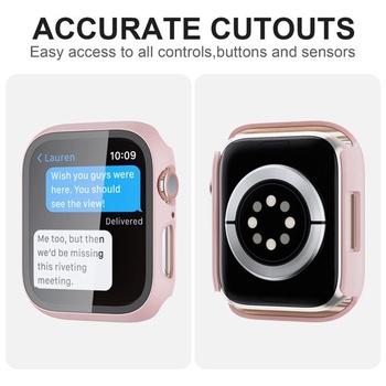 Pouzdro JZK pro Apple Watch Series 9/Series 8/iWatch Series 7 41 mm, 2 kusy, s tvrzeným sklem,