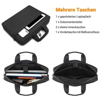 TECOOL taška na notebook 14 palců, taška přes rameno, brašna přes rameno, taška na notebook, černá,