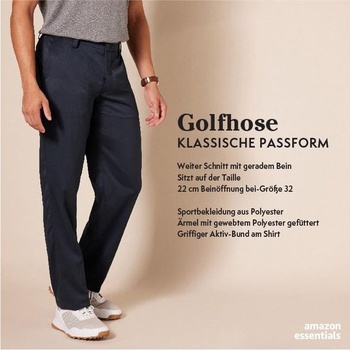 Pánske golfové nohavice Amazon Essentials Classic Fit Stretch Wrinkle-Odolné, z recyklovanej