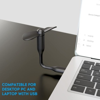 Mini ventilátor N NEWTOP, Micro-USB a USB-OTG, nastavitelný, flexibilní, přenosný, na cesty, pro