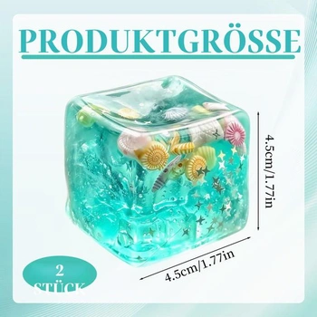 2 měkké kostkové antistresové míčky, antistresové hračky se vzorem mušle (4,5 cm) 2 antistresové
